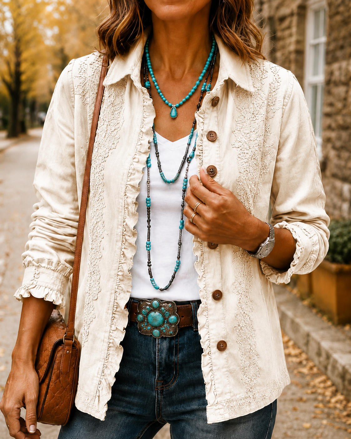 New Arrival🔥 Vintage Lace Embroidered Utility Shirt Jacket