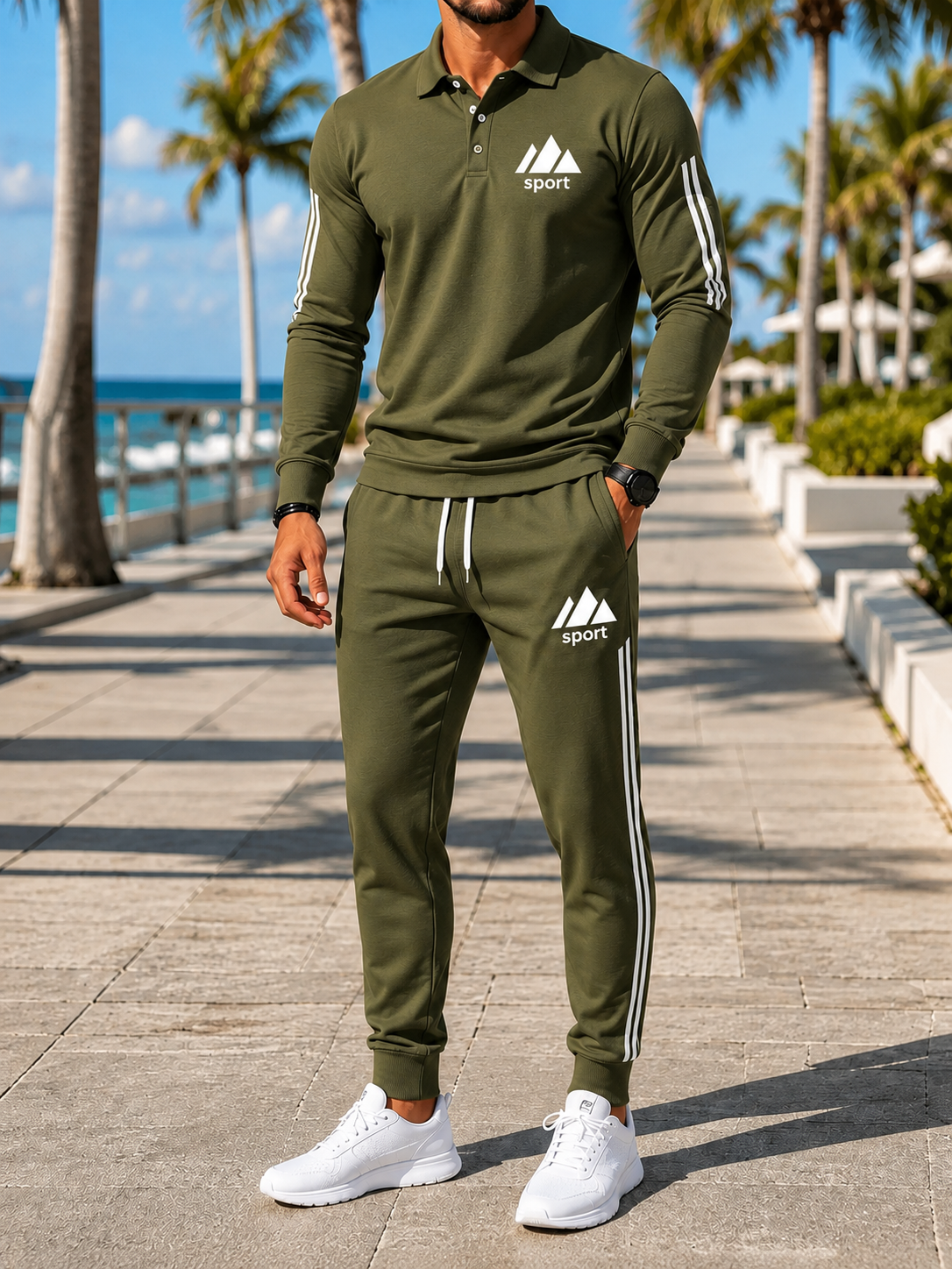 New Arrival🔥 Men’s Performance Polo Jogger Two-Piece Set