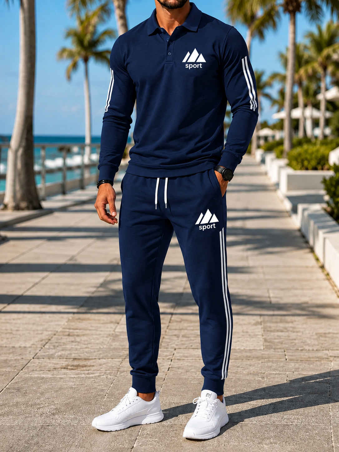New Arrival🔥 Men’s Performance Polo Jogger Two-Piece Set