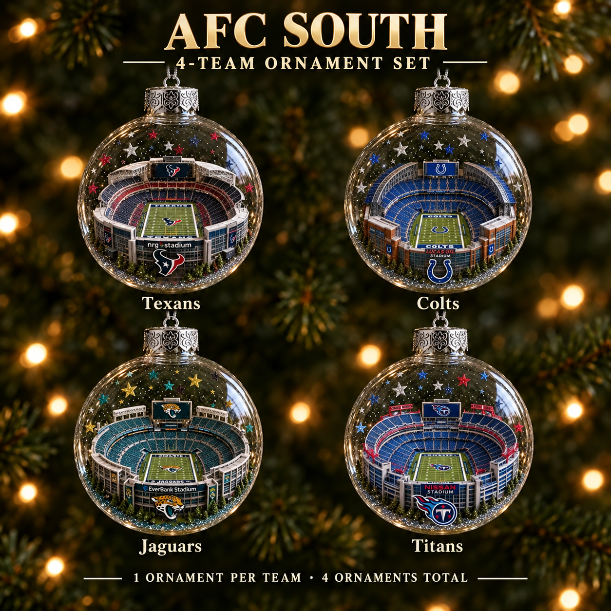 🏈 32-Team Football Stadium Light-Up Ornament