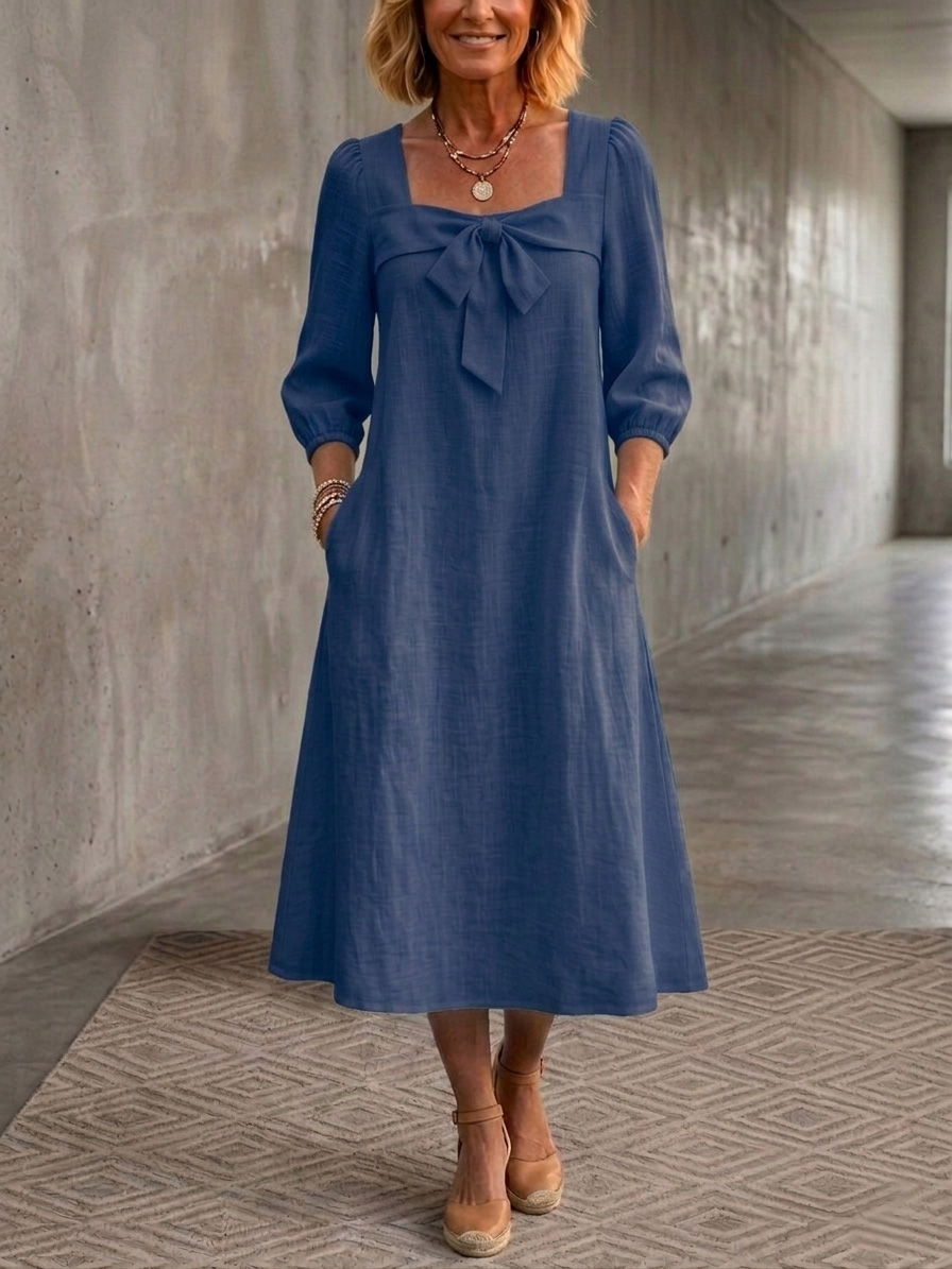 New Arrivals🔥Women's Bow Cotton Linen Dress