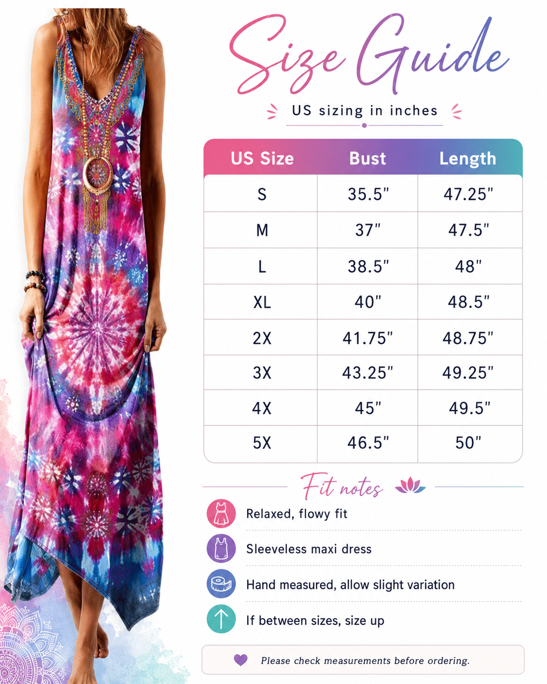 Boho Bliss Tie-Dye Sleeveless Maxi Dress