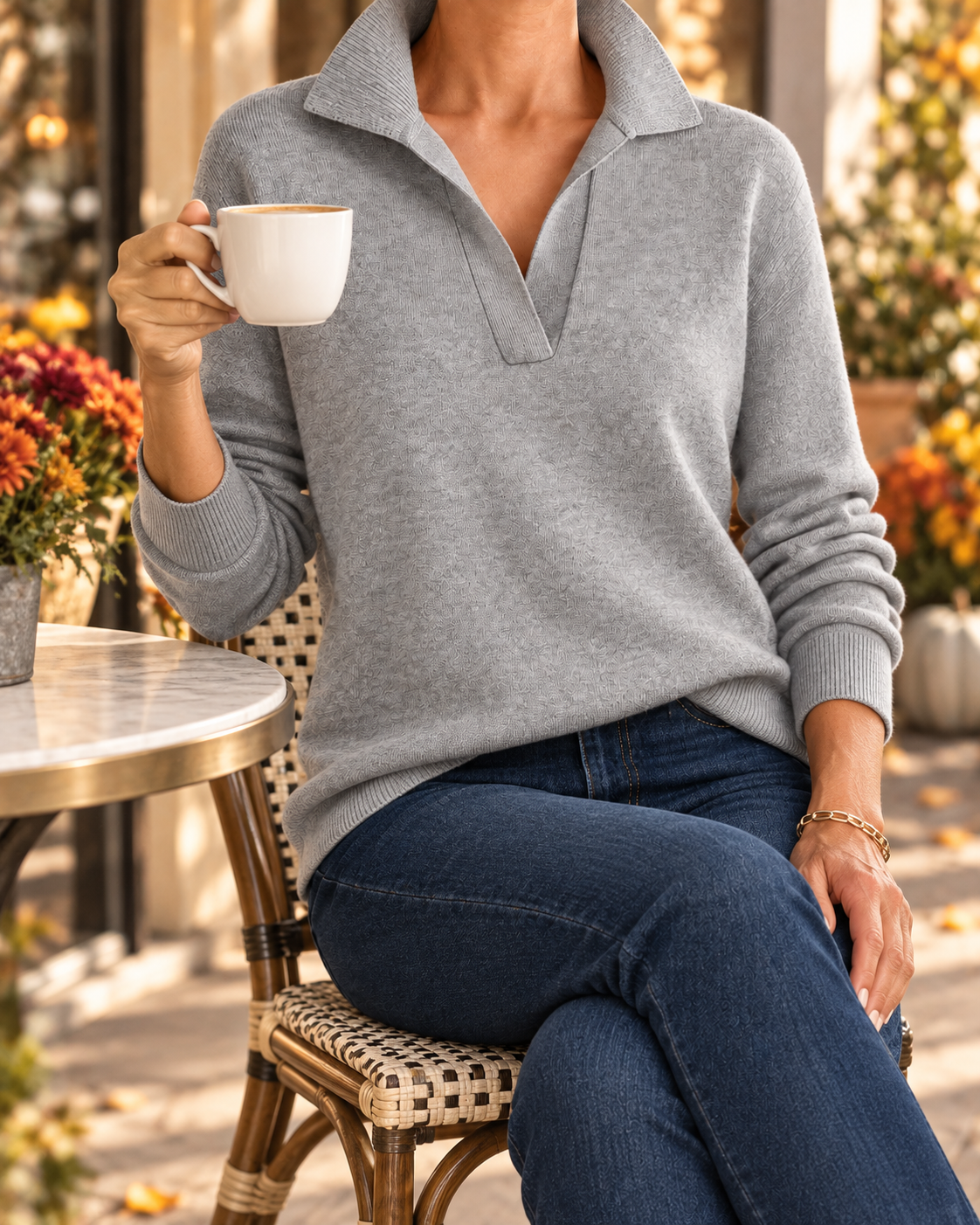 Women's Soft Collared Pullover – Relaxed Everyday Knit