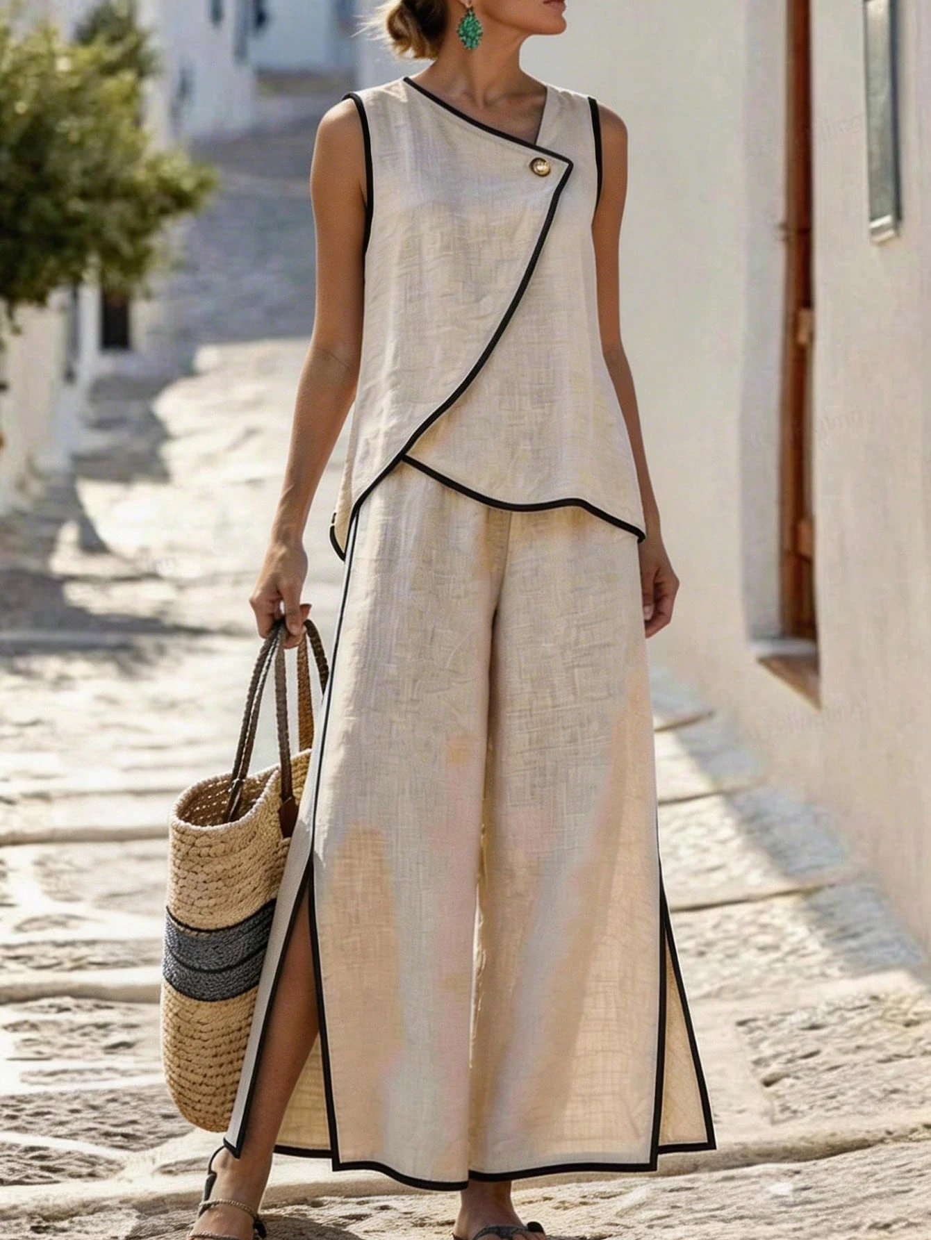 New Arrivals🔥 Women's Casual Tank and Wide-leg Pants Two-piece Set