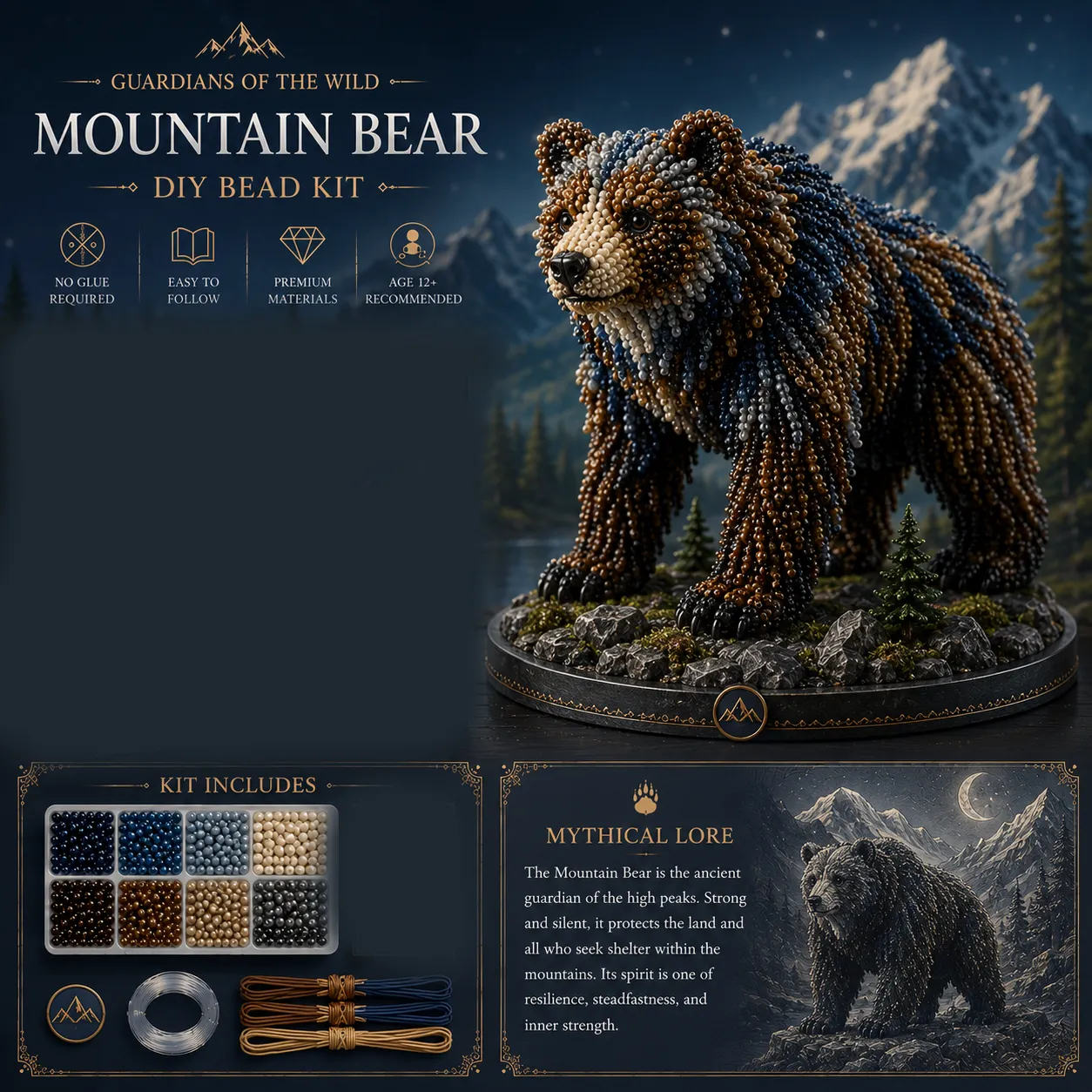 🔥49% Off Last Day - 🔥🎁3D Animal Guardian DIY Bead Kit Collection