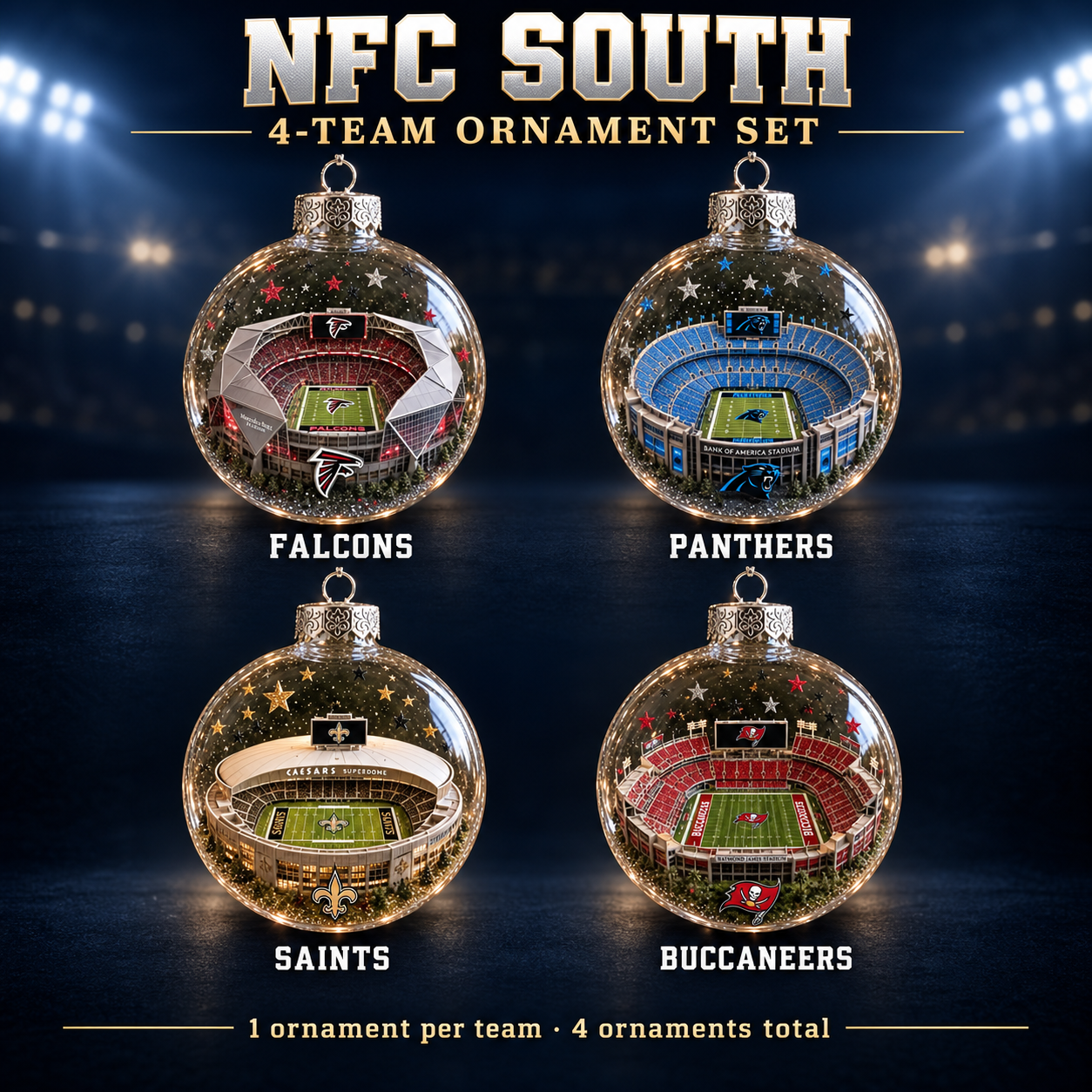🏈 32-Team Football Stadium Light-Up Ornament