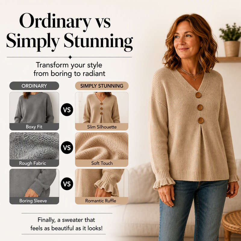 CLEARANCE SALE🔥 Women's V Neck Knit Sweater