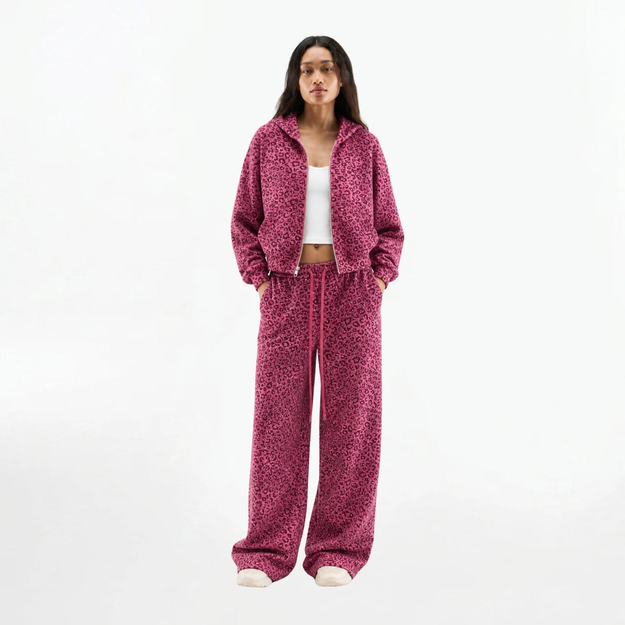 Pink Leopard Zip Up