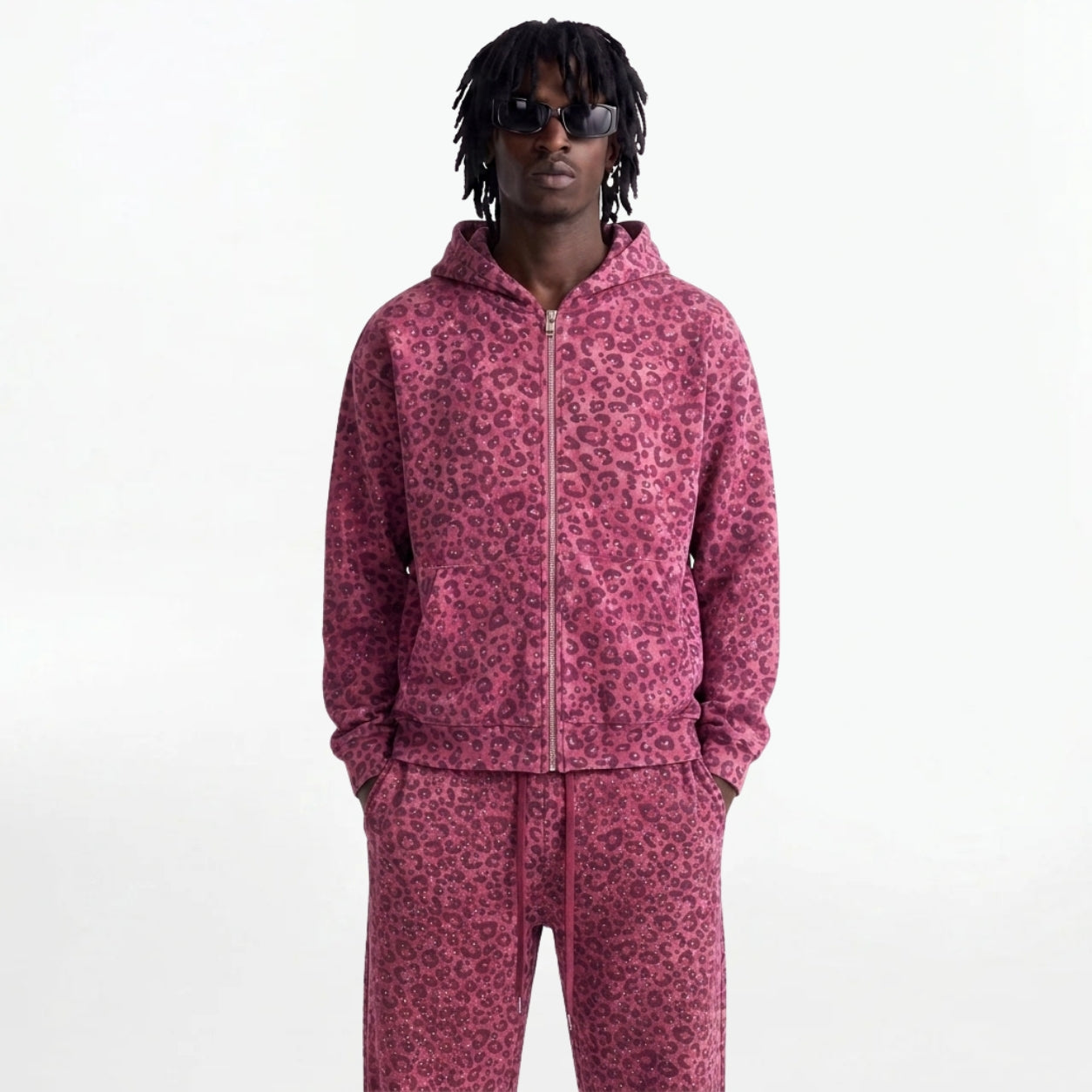 Pink Leopard Zip Up