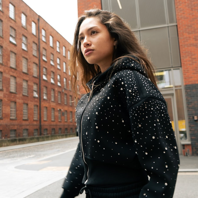 Women's Cropped Galaxy Zip-up