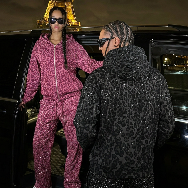 Pink Leopard Zip Up