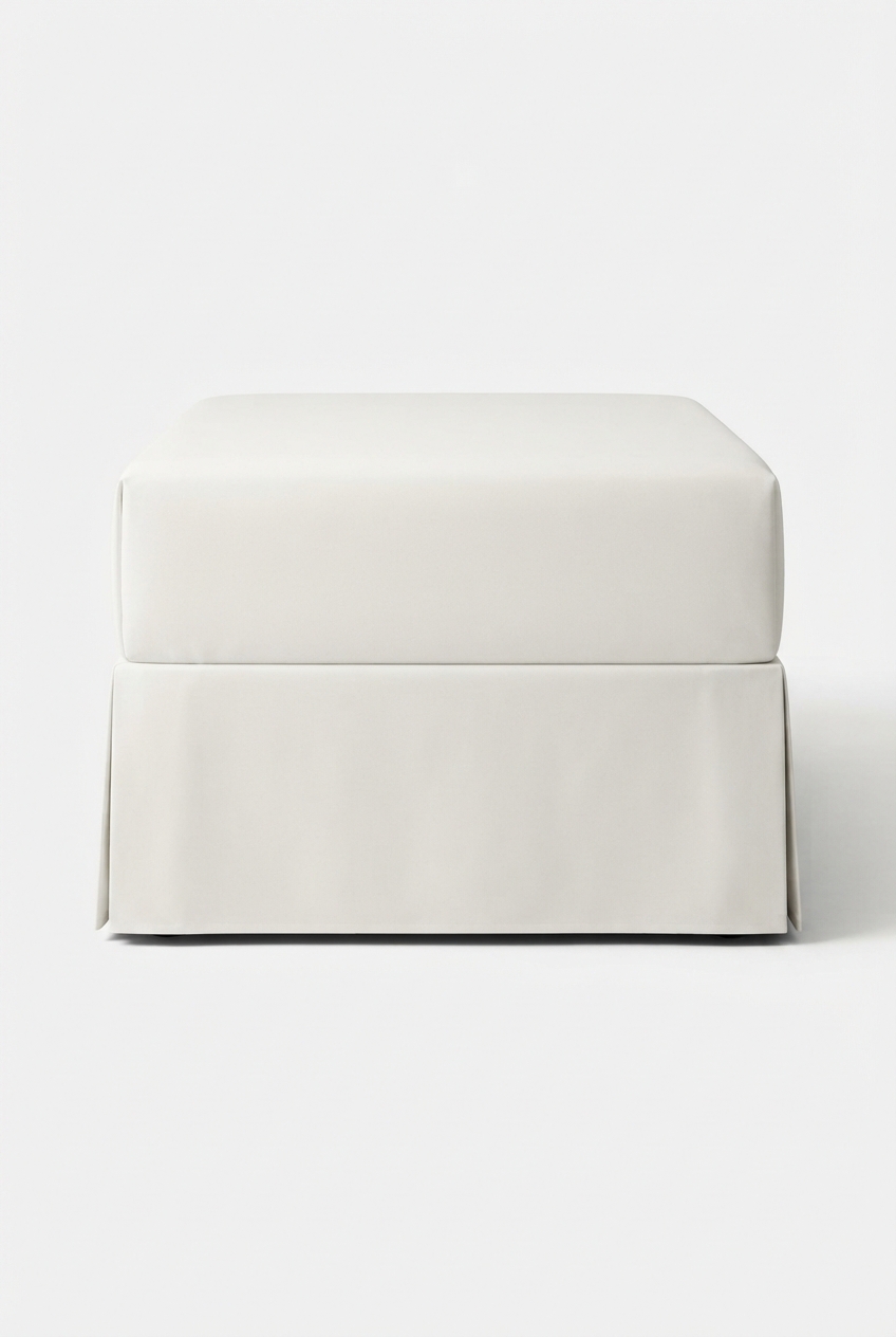 Whitesmoke pleated bed skirt draping softly