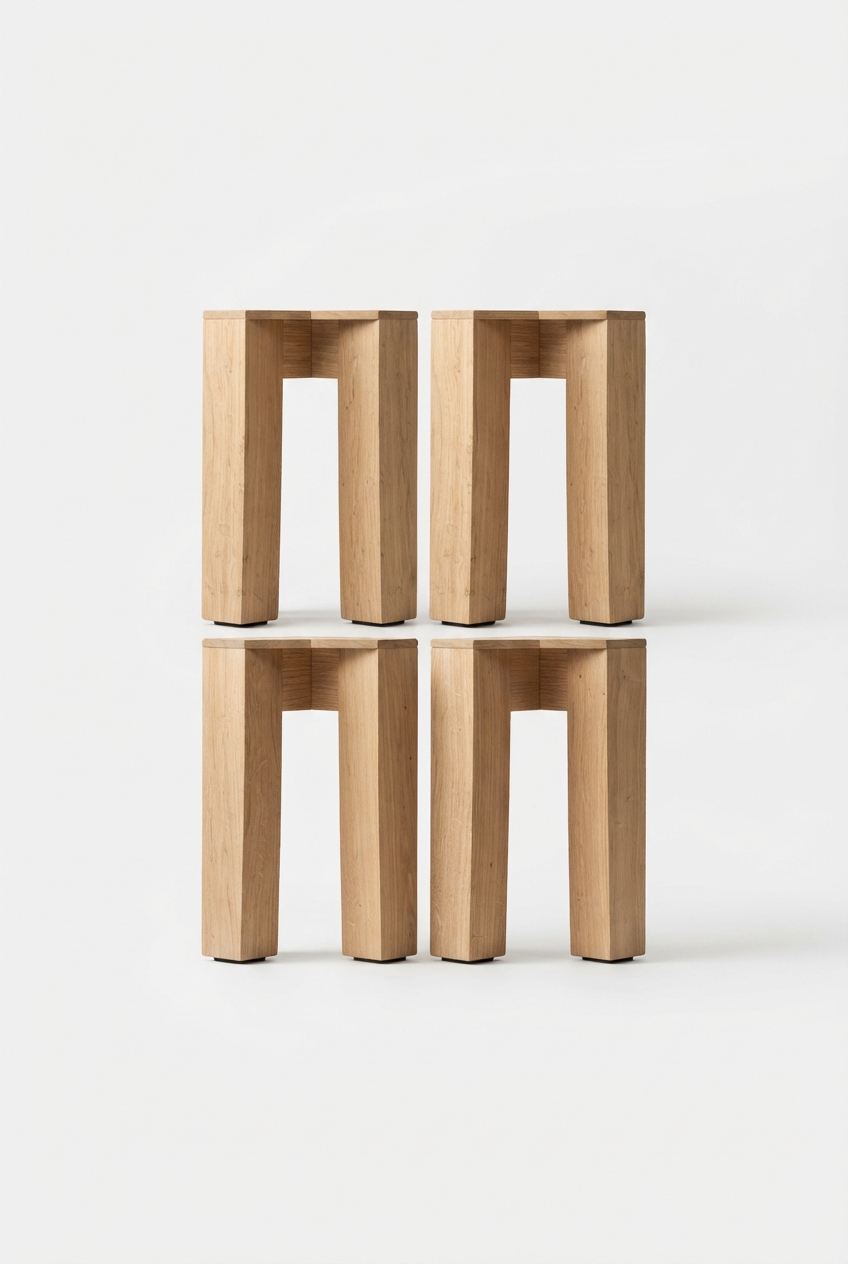 Burlywood table legs set arranged neatly