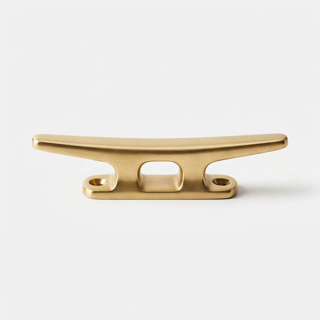 Gold brass dock cleat for vintage boats