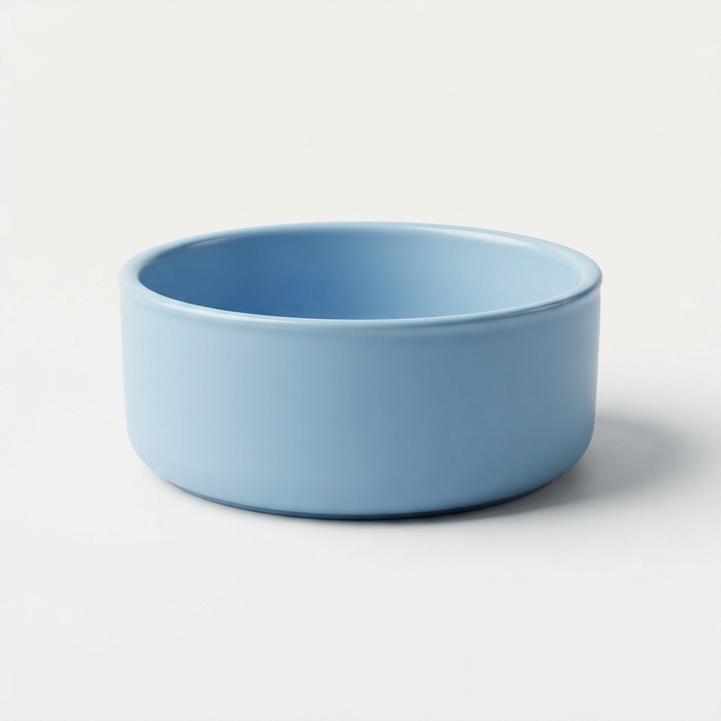 Lightblue vintage-style slow feeder dog bowl