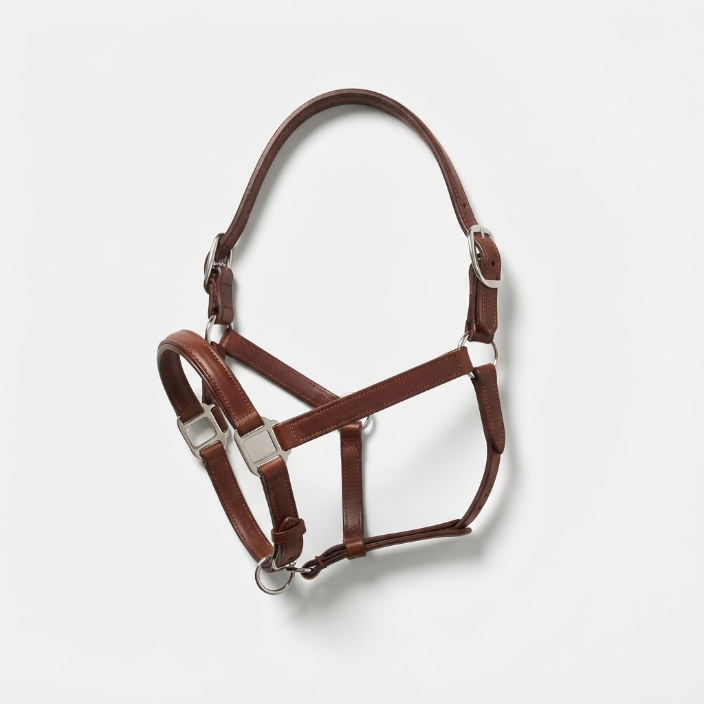 Brown vintage-style padded horse halter