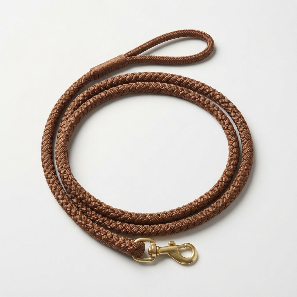 Heritage leather horse lead rope displayed coiled