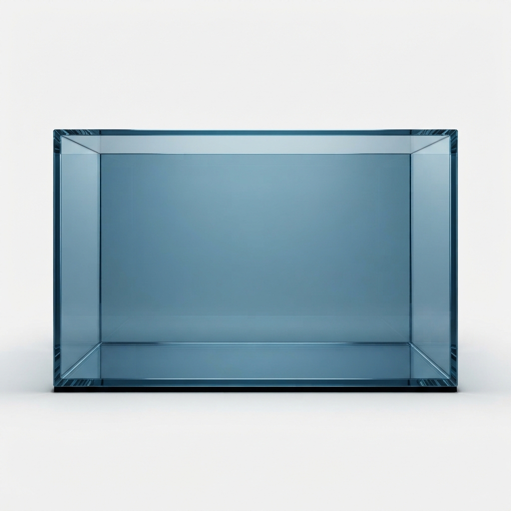 Vintage glass fish aquarium with retro metal frame