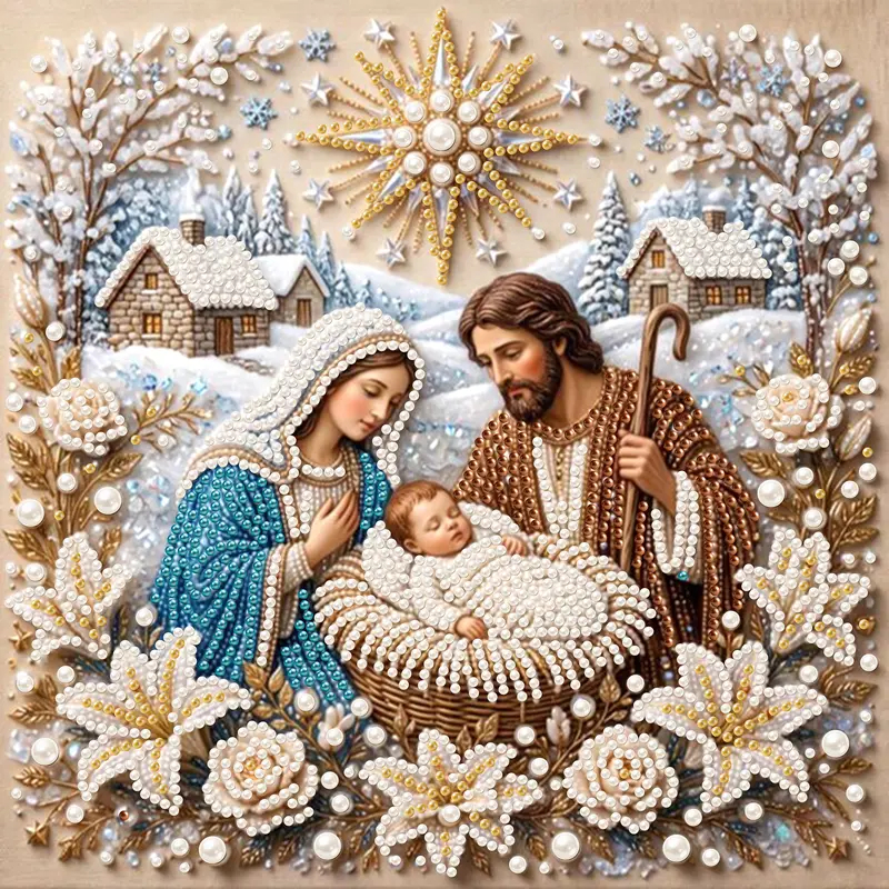Christmas Nativity Pearl Art Kit – DIY Religious Diamond Painting Decor
