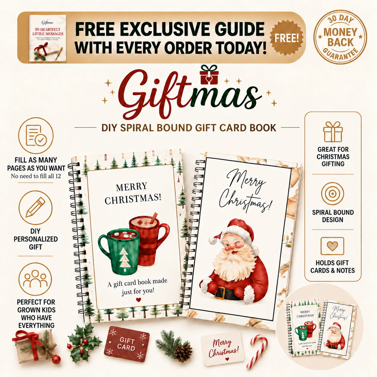 Christmas Gift Card Book – DIY Holiday Greeting Cards & Keepsake Gift