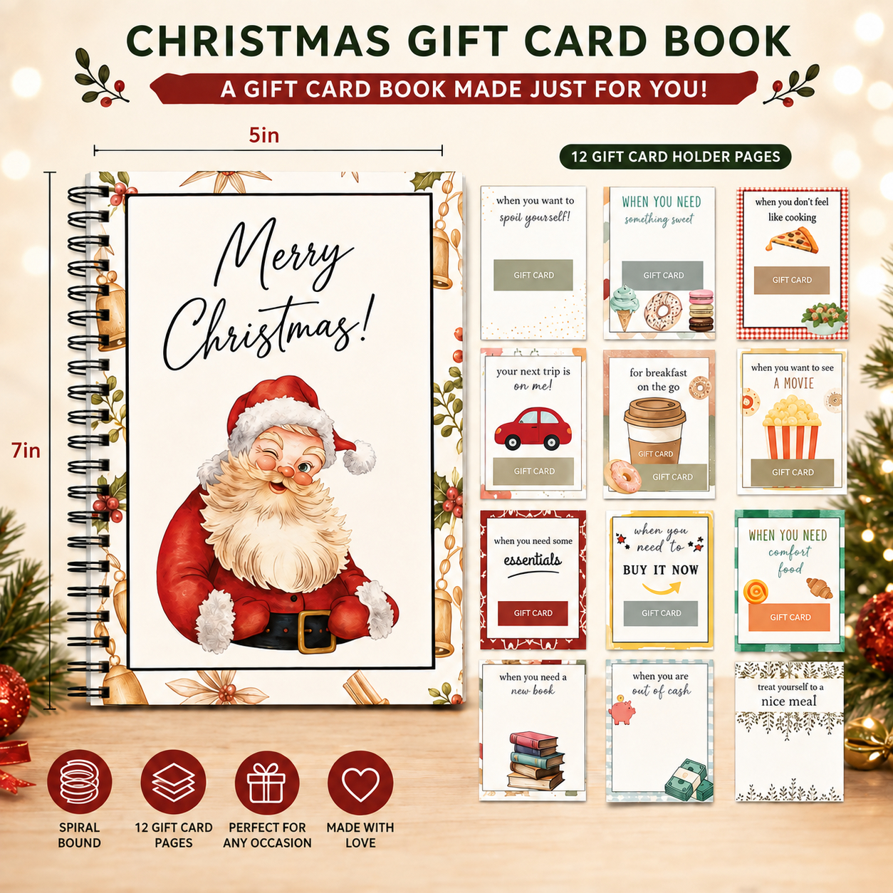 Christmas Gift Card Book – DIY Holiday Greeting Cards & Keepsake Gift