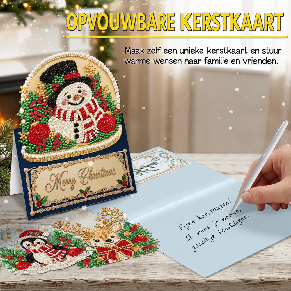 6PCS Christmas Pearl Diamond Painting Cards Kit – DIY Sparkling Holiday Greeting Cards
