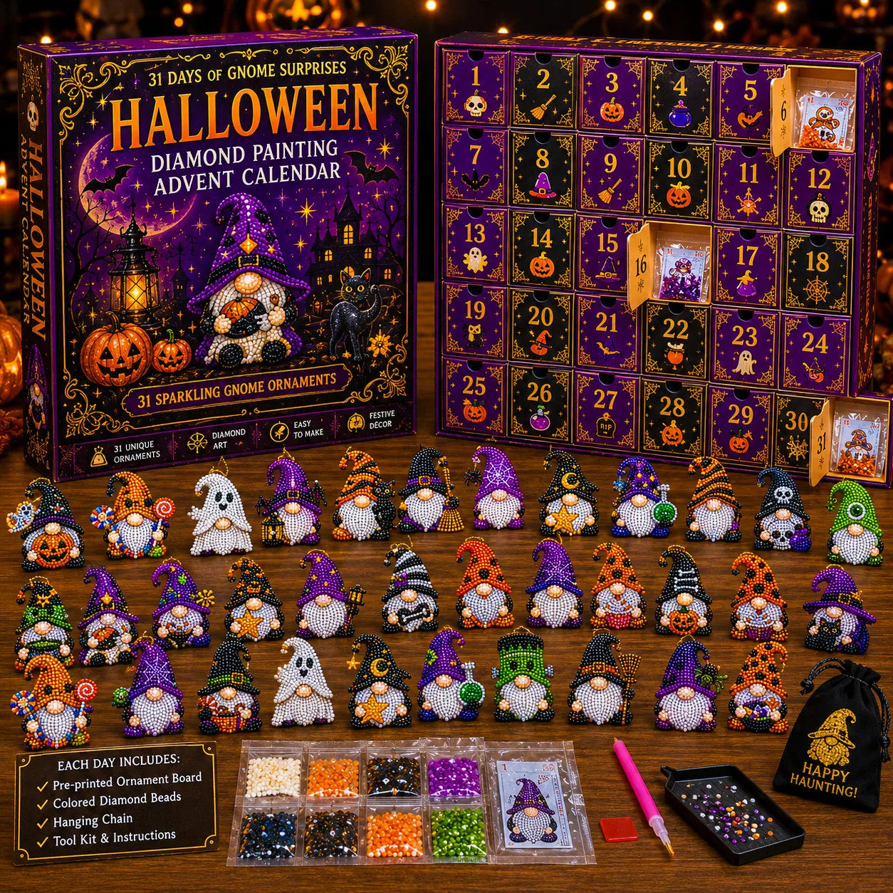 31-Day Halloween Diamond Painting Advent Calendar – Spooky DIY
