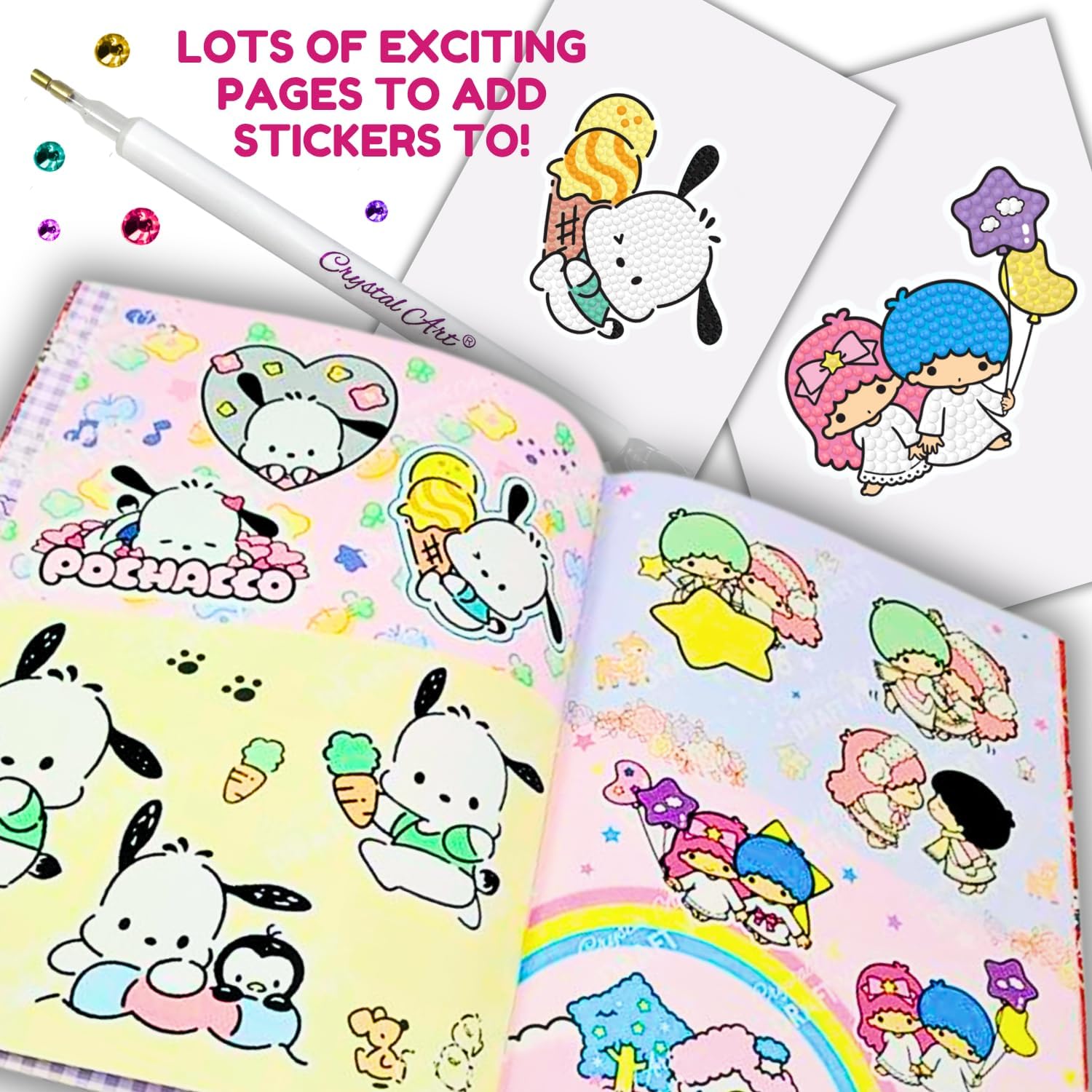 Diamond Painting Sticker Collection Book – 102PCS Cute DIY Sticker Kit