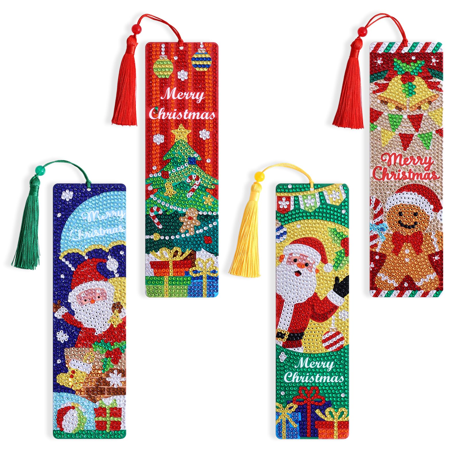 4PCS Oil Painting Diamond Painting Bookmarks – DIY Artistic Gem Art Kit
