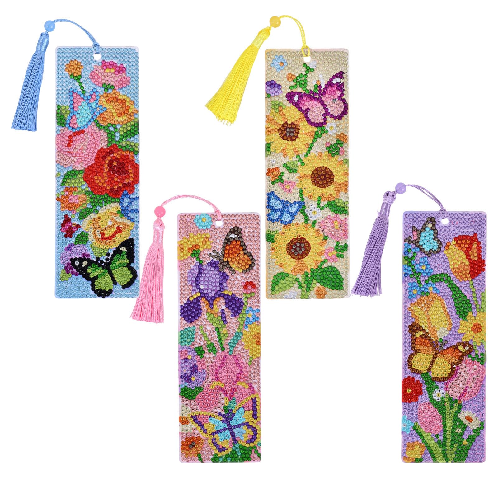 4PCS Oil Painting Diamond Painting Bookmarks – DIY Artistic Gem Art Kit