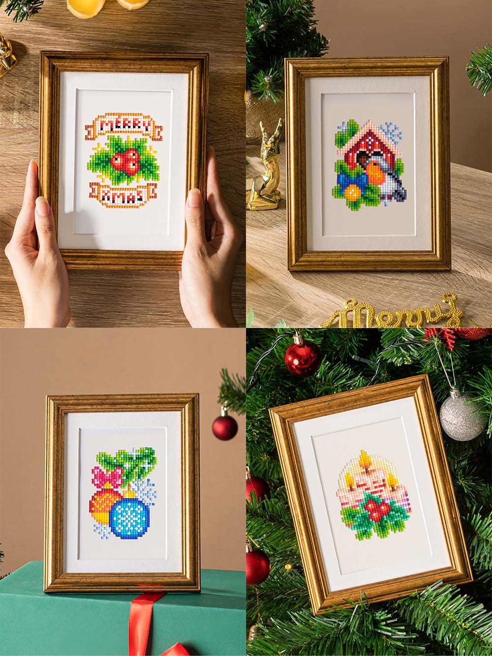 Get into the holiday spirit! This fun and festive set features all the classics of the season, including Santa, Snowmen, and brightly wrapped presents. 