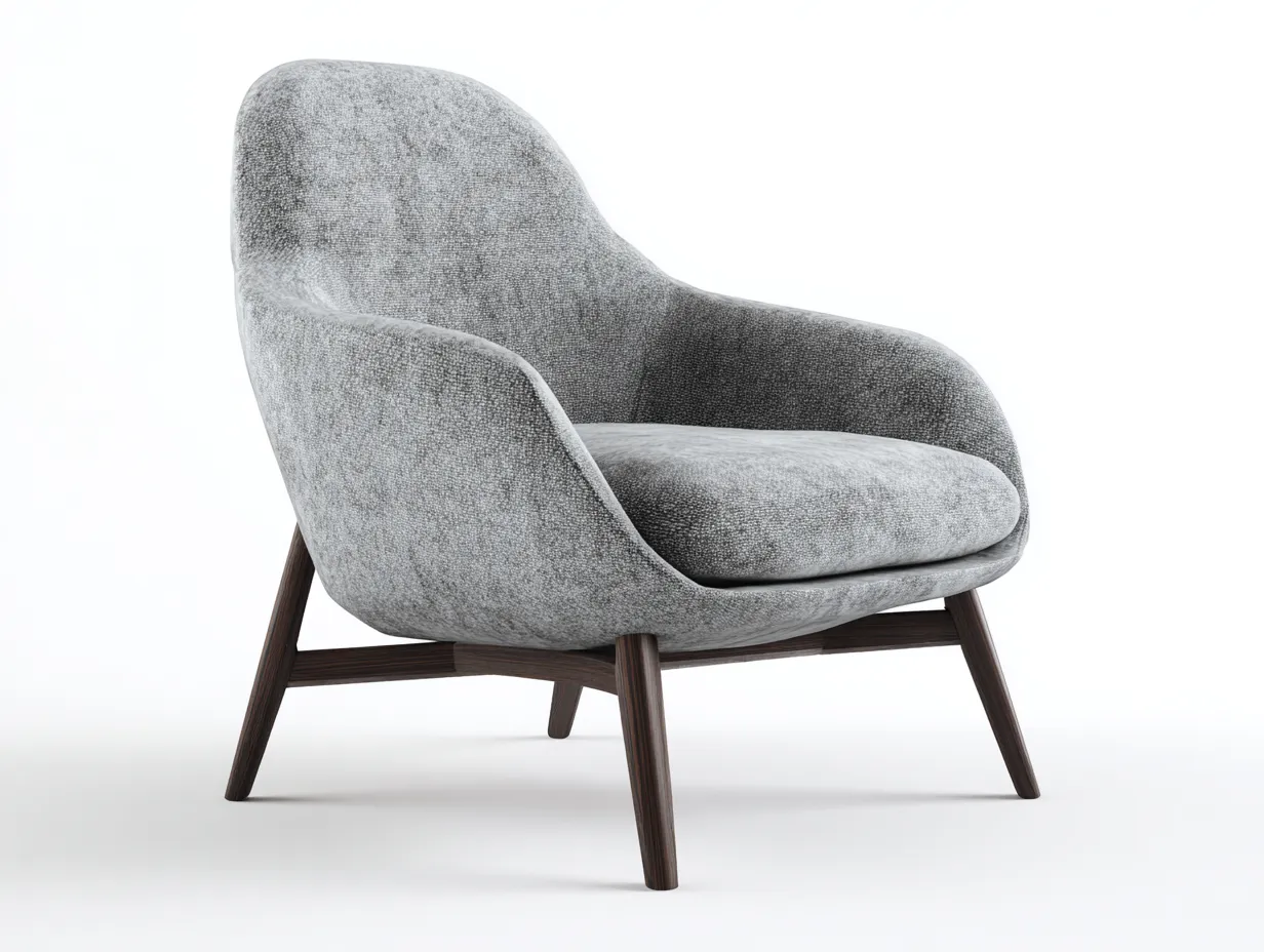 Poltrona lounge da Soggiorno 80×84×86 cm - grigio chiaro - profilo avvolgente-Vicoriaroom