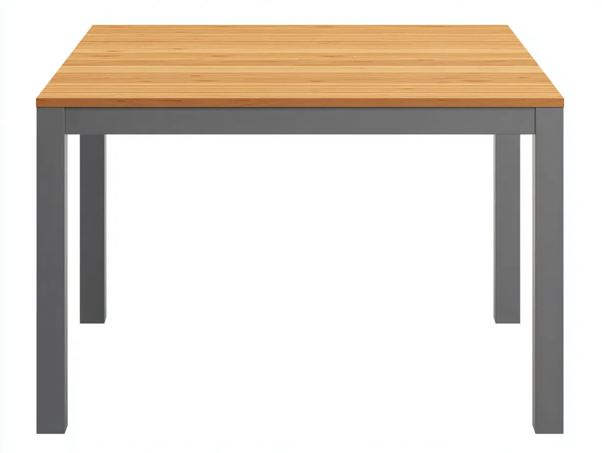 Tavolo da pranzo quadrato in legno e metallo 100×100×75 cm - marrone/grigio - design moderno per esterni-Vicoriaroom