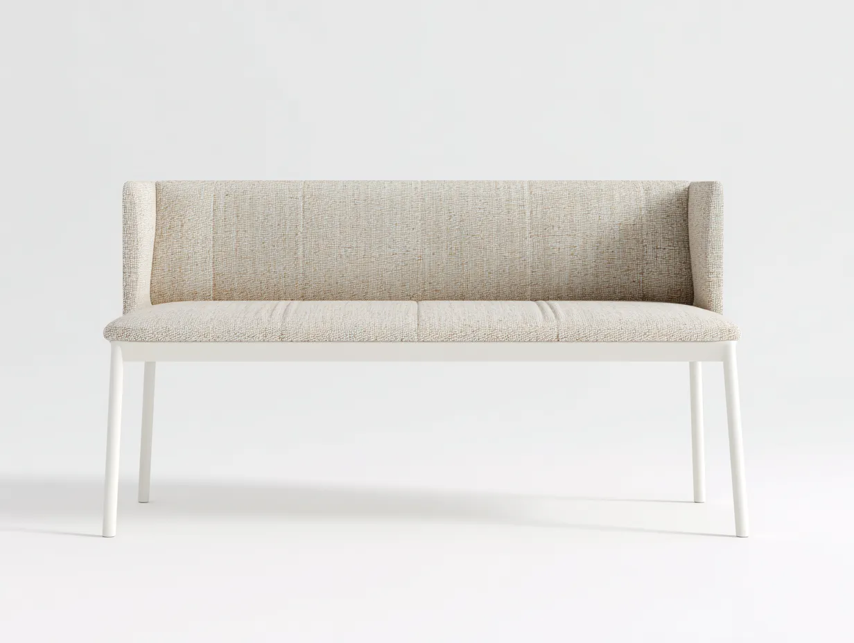 Panca imbottita con schienale 160×55×85 cm - beige/bianco - design moderno per camera da letto-Vicoriaroom
