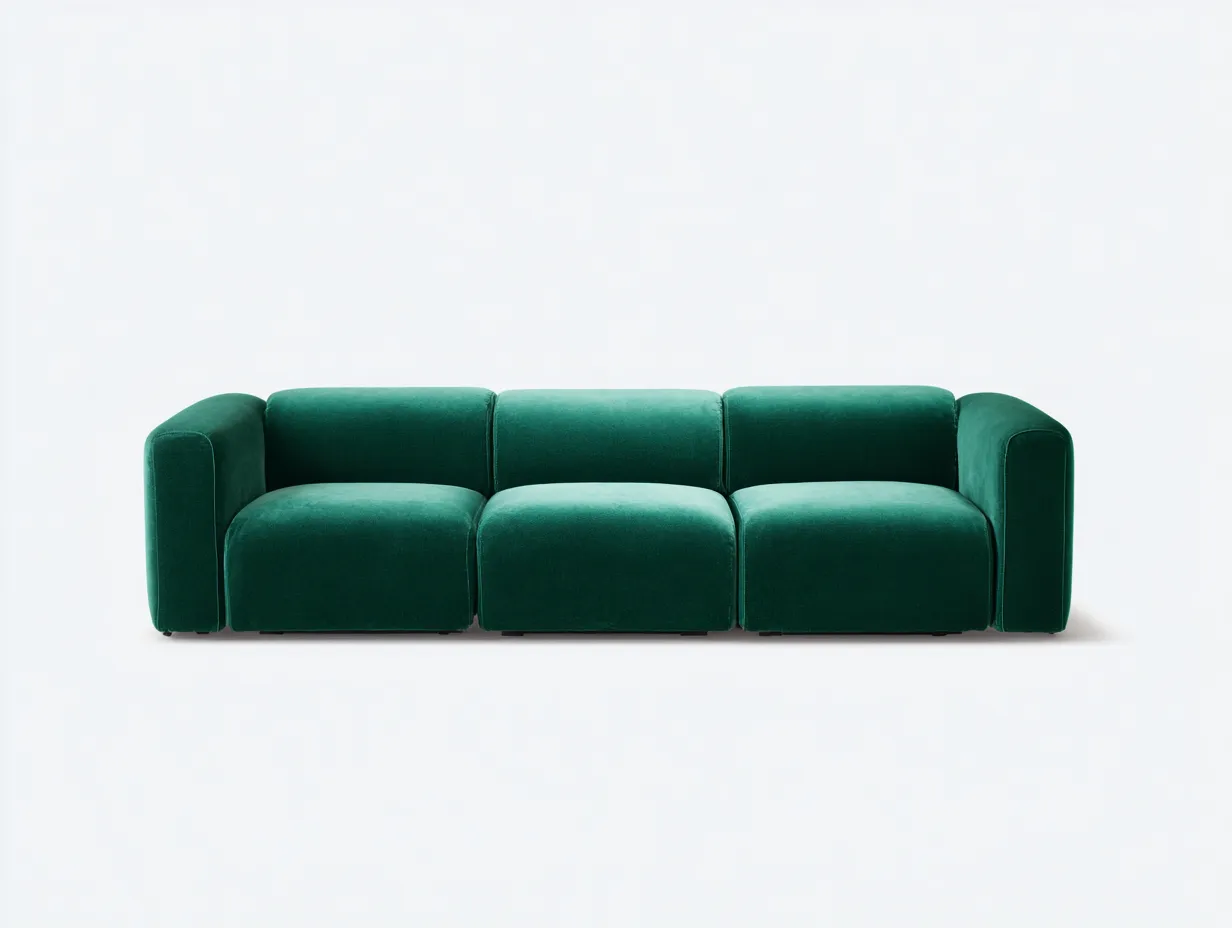 Divano modulare in tessuto 280×96×74 cm - verde - design contemporaneo a tre sedute per soggiorno-Vicoriaroom