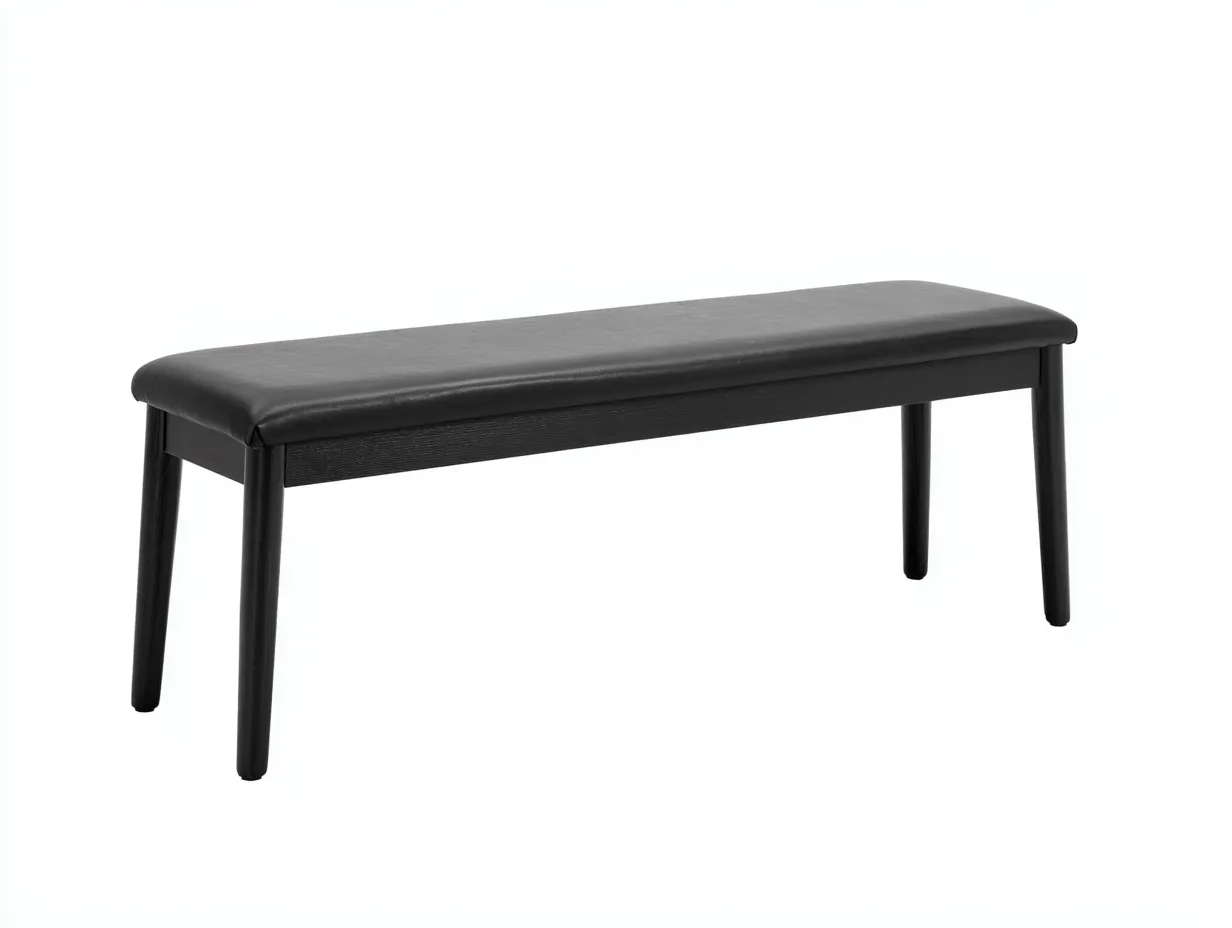 Panca imbottita 150×45×48 cm - nero - seduta lineare minimalista per camera da letto-Vicoriaroom