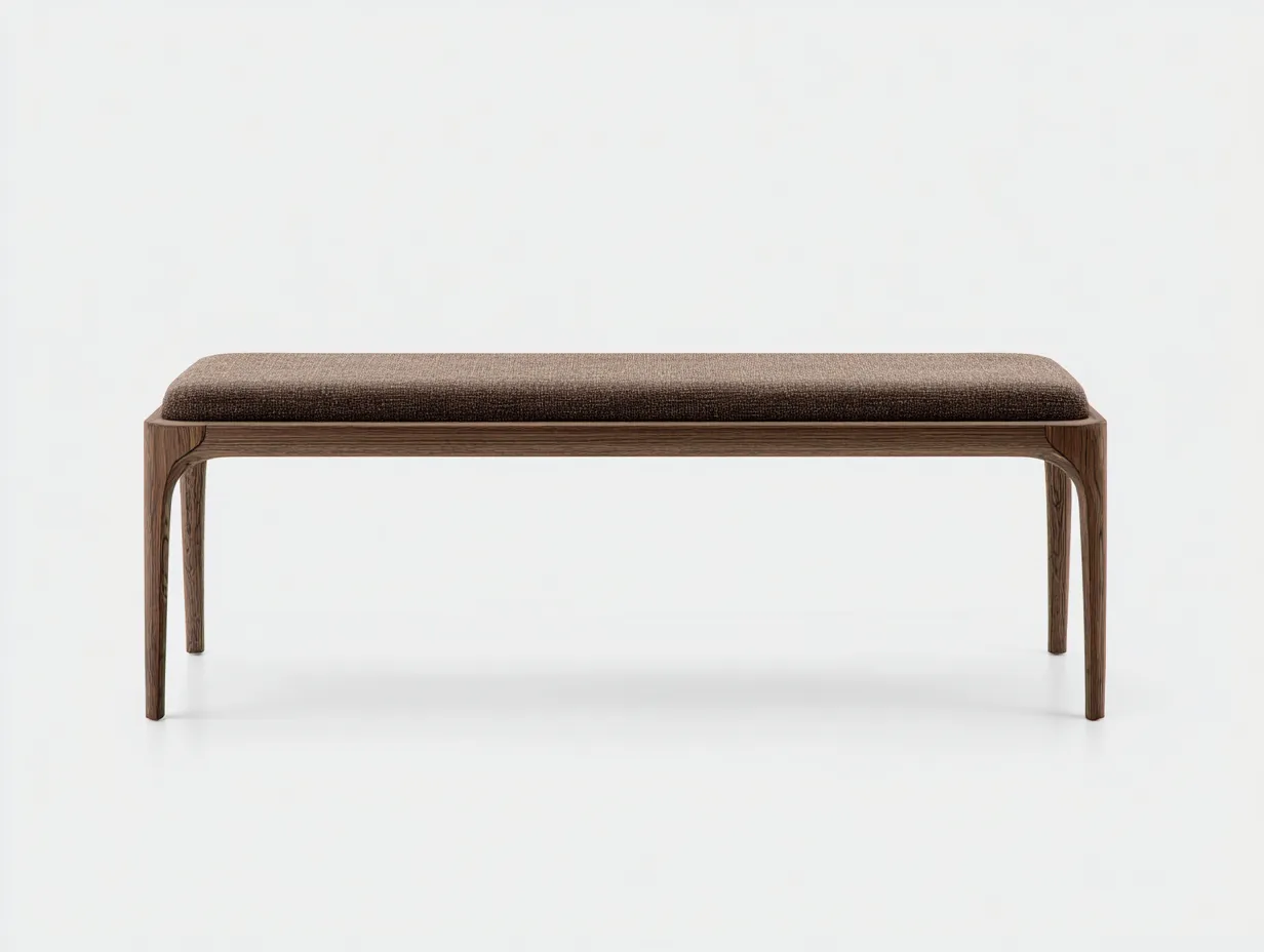 Panca imbottita da camera da letto 135×42×46 cm - marrone - struttura in legno-Vicoriaroom