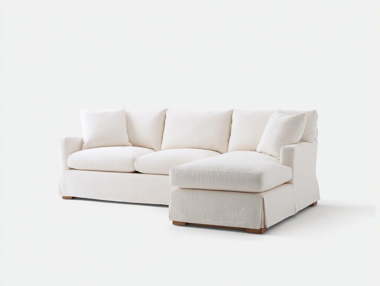 Divano angolare da Soggiorno 285×165×86 cm - bianco - chaise integrata-Vicoriaroom