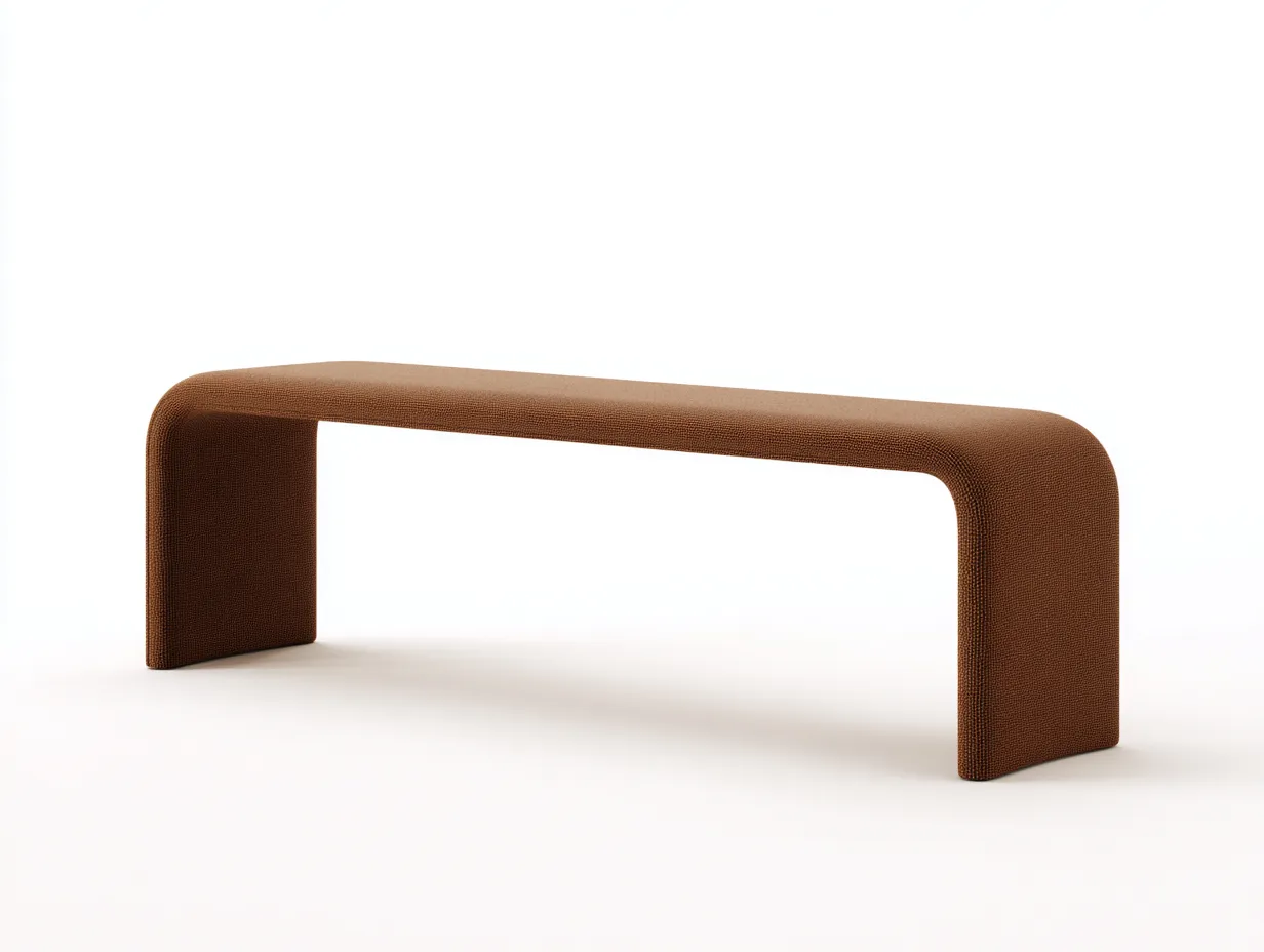 Panca da camera da letto 142×45×55 cm - marrone - seduta imbottita con estremità rialzate-Vicoriaroom
