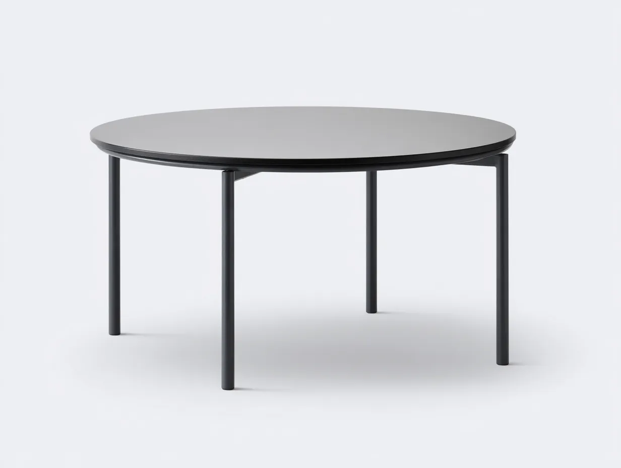 Tavolo da pranzo da esterno 120×120×75 cm - grigio scuro e nero - piano rotondo moderno-Vicoriaroom