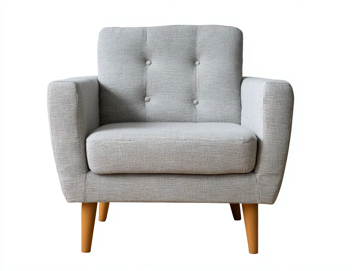 Poltrona da Soggiorno 86×82×91 cm - grigio chiaro - schienale trapuntato-Vicoriaroom