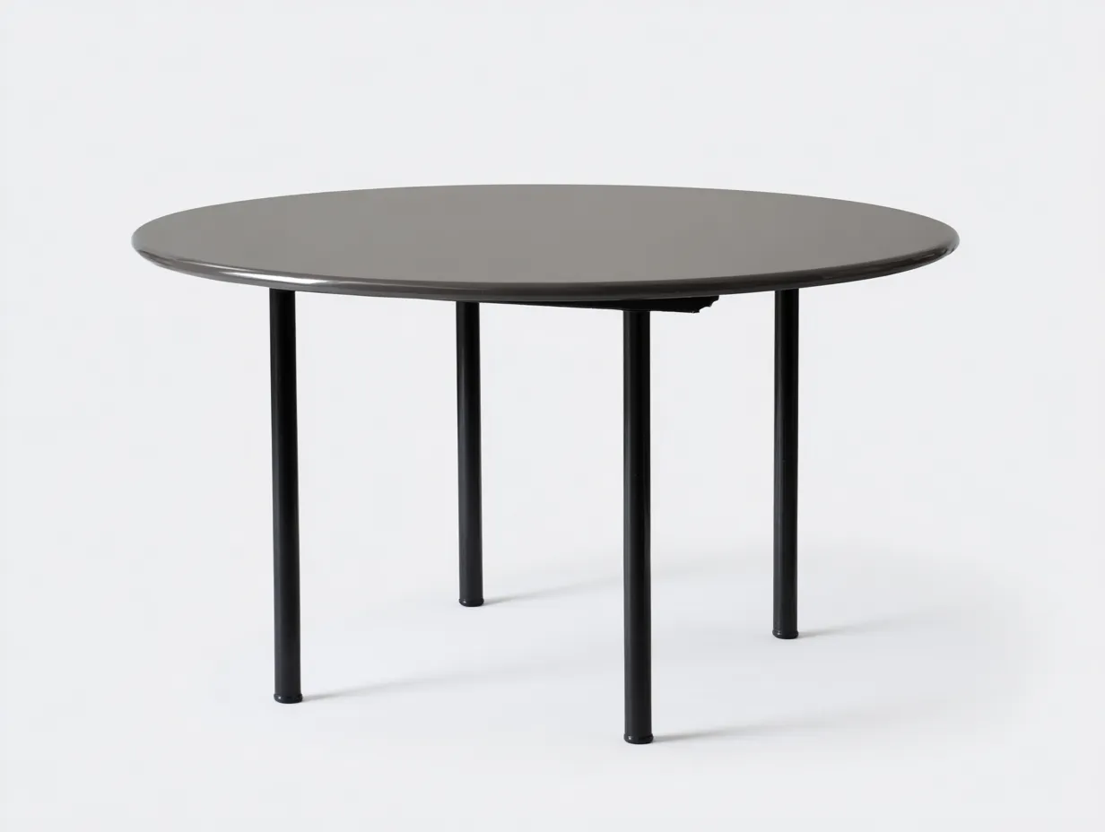 Tavolo da pranzo All'Aperto 120×120×75 cm - metallo grigio scuro e nero - rotondo contemporaneo-Vicoriaroom