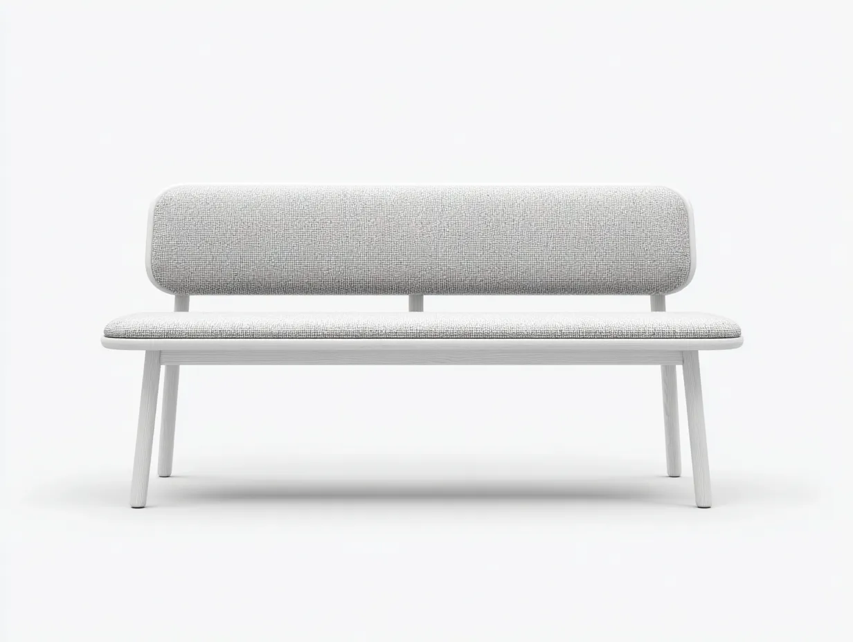 Panca con schienale da camera da letto 140×55×78 cm - grigio chiaro/bianco - stile moderno-Vicoriaroom