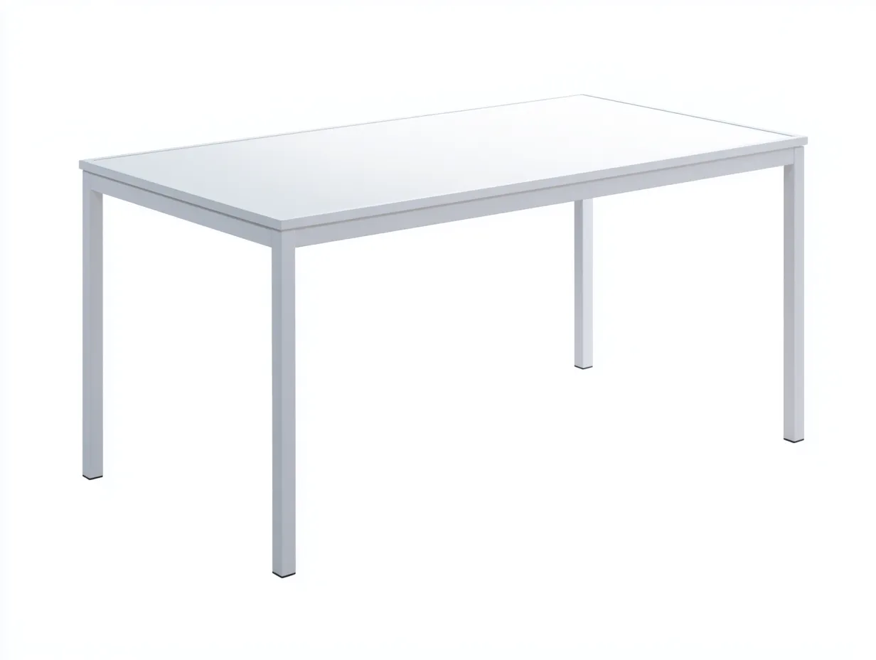 Tavolo da pranzo da esterno in metallo 180×90×75 cm - bianco - design rettangolare minimalista-Vicoriaroom