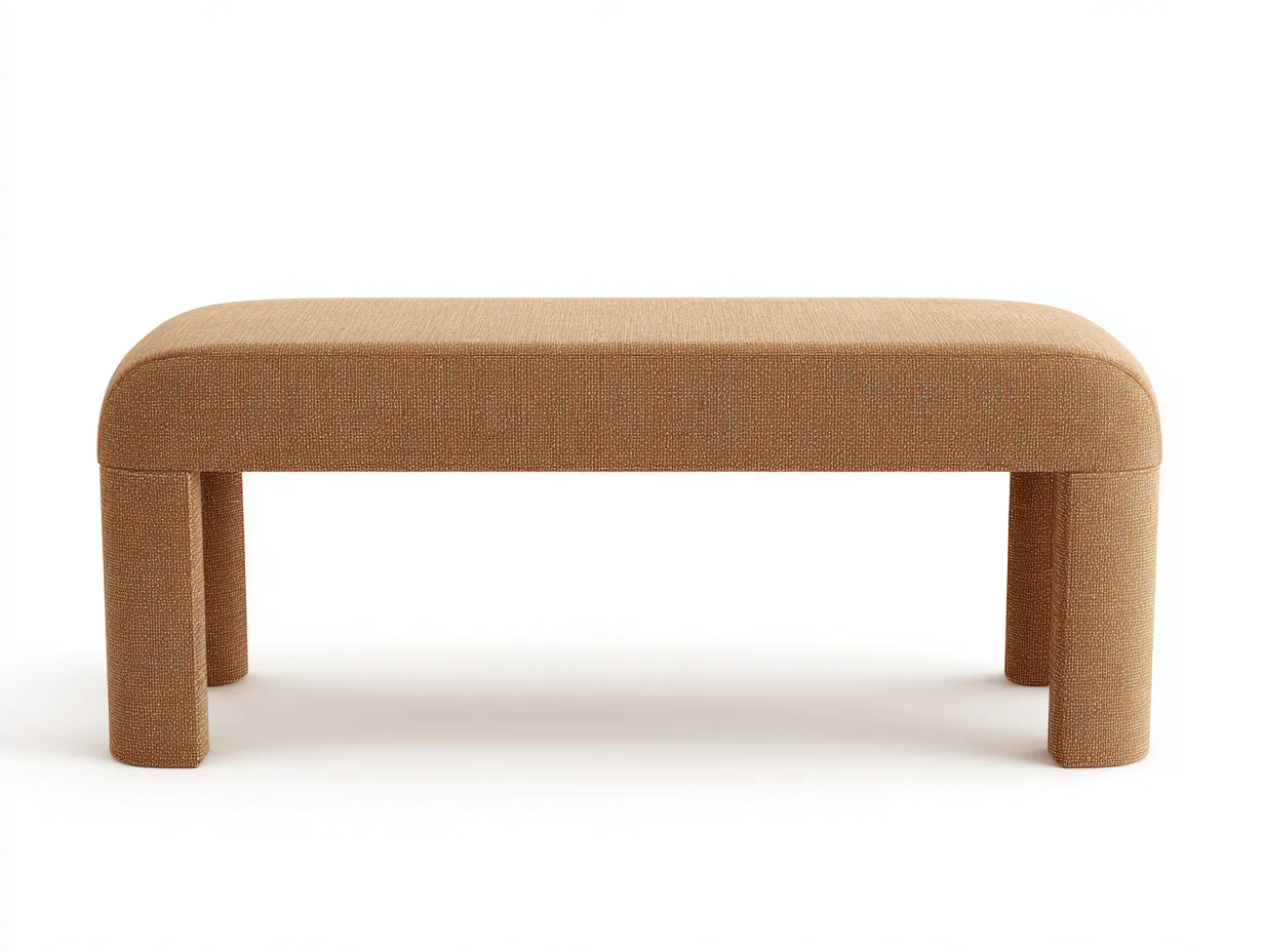 Panca imbottita in tessuto 160×48×60 cm - marrone scuro - stile minimalista con estremità imbottite per camera da letto-Vicoriaroom