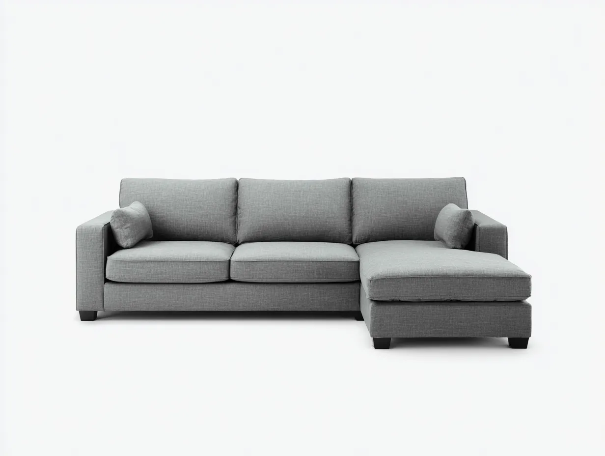 Divano con chaise da Soggiorno 282×165×84 cm - grigio chiaro - seduta ampia-Vicoriaroom
