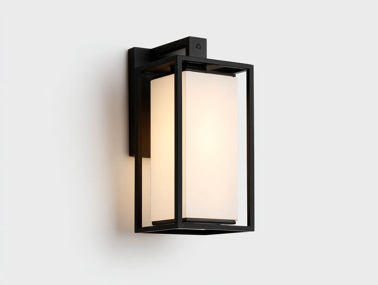 Lampada da parete per esterni 18×16×32 cm - nero - struttura verticale con diffusore opalino-Kalenvahouse
