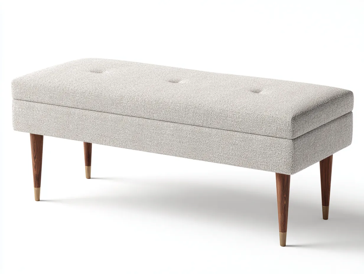 Panca 120×45×45 cm – beige – tessuto moderno per camera da letto-Kalenvahouse