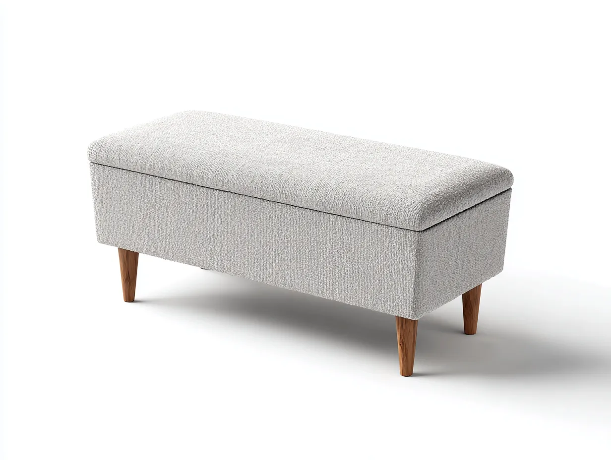 Panca 130×50×48 cm – bianco – stile elegante per camera da letto-Kalenvahouse