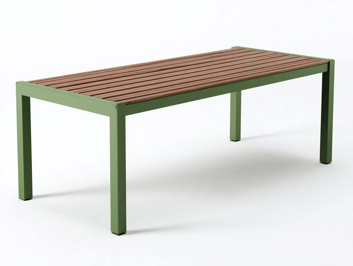 Tavolo da pranzo da esterno 180×90×75 cm - verde/marrone - piano a doghe moderno-Kalenvahouse
